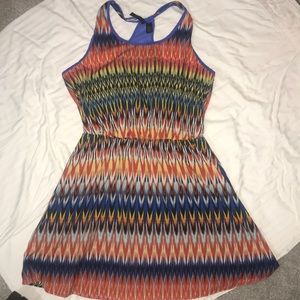 Juniors multicolored Aztec print dress